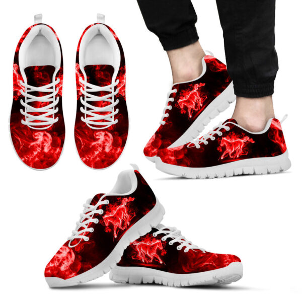 Horse Neon Red Shoes Sneaker Tennis Walking Shoes – Best Gift For Horse Trainer, Horse Lover