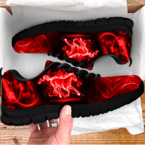 Horse Neon Red Shoes Sneaker Tennis Walking Shoes Best Gift For Horse Trainer Horse Lover 3