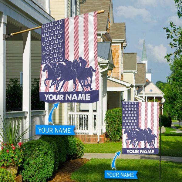 Horse Racing Garden Flag Personalized – Flags For The Garden – Outdoor Decoration