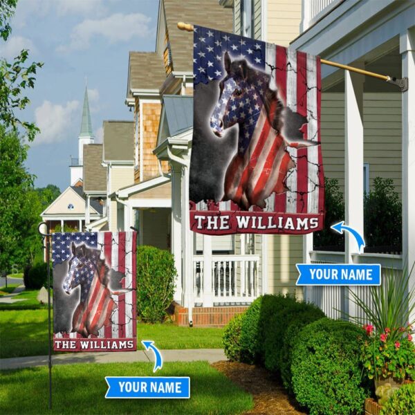 Horse Usa Personalized House Flag – Flags For The Garden – Outdoor Decoration