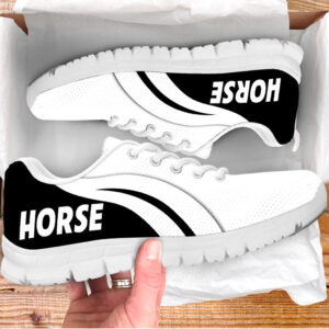 Horse Vector Shoes White Black Sneaker Tennis Walking Shoes Best Gift For Horse Trainer Horse Lover 1
