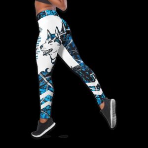 Husky Blue Tattoos Hollow Tanktop Legging Set Outfit Casual Workout Sets Dog Lovers Gifts For Him Or Her 3 dlqjnf