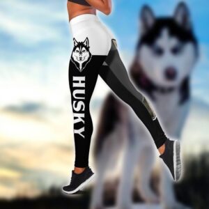 Husky Cool Sport Hollow Tanktop Legging Set Outfit Casual Workout Sets Dog Lovers Gifts For Him Or Her 2 qxnvpq