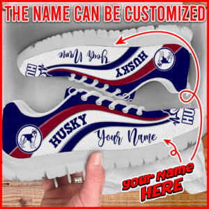 Husky Dog Lover Shoes Symbol Stripes Pattern Sneaker Walking Shoes Personalized Custom Best Shoes For Dog Mom 1