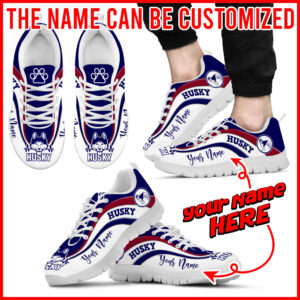 Husky Dog Lover Shoes Symbol Stripes Pattern Sneaker Walking Shoes Personalized Custom Best Shoes For Dog Mom 2