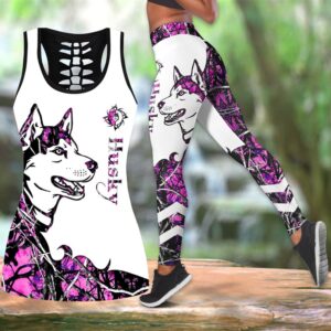 Husky Pink Tattoos Hollow Tanktop Legging Set Outfit Casual Workout Sets Dog Lovers Gifts For Him Or Her 1 jo3rsi