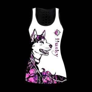 Husky Pink Tattoos Hollow Tanktop Legging Set Outfit Casual Workout Sets Dog Lovers Gifts For Him Or Her 2 lrgpjp