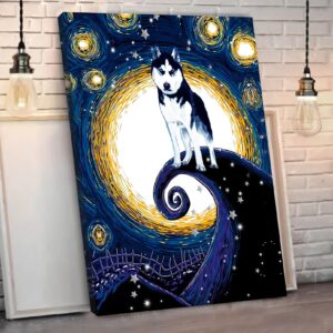 Husky Poster Canvas Dog Canvas Wall Art Dog Lovers Gifts For Him Or Her 1