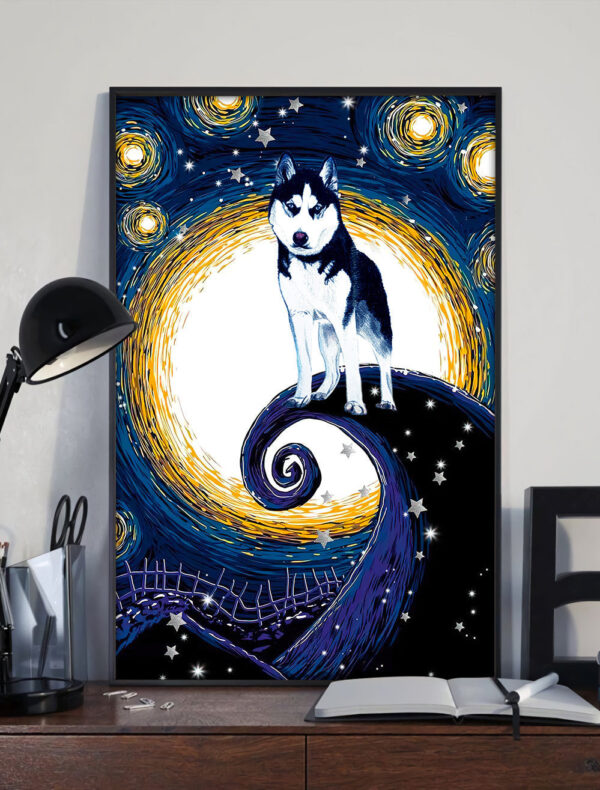 Husky Poster & Canvas – Dog Canvas Wall Art – Dog Lovers Gifts For Him Or Her