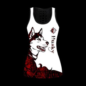 Husky Red Tattoos Hollow Tanktop Legging Set Outfit Casual Workout Sets Dog Lovers Gifts For Him Or Her 2 ydzbdl