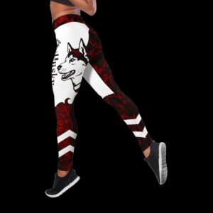 Husky Red Tattoos Hollow Tanktop Legging Set Outfit Casual Workout Sets Dog Lovers Gifts For Him Or Her 3 zy27vk