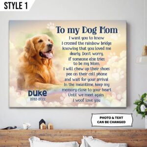 I Crossed The Rainbow Bridge Knowing I Was Loved Dog Horizontal Canvas Wall Art Canvas Gift For Dog Lovers 1