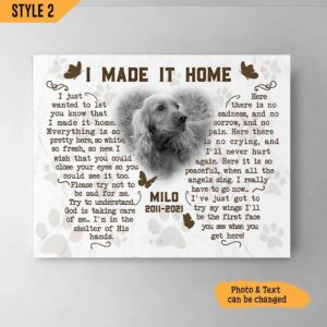 I Made It Home I Just Wanted To Let You Know Dog Horizontal Canvas Wall Art Canvas Dog Memorial Gift 1