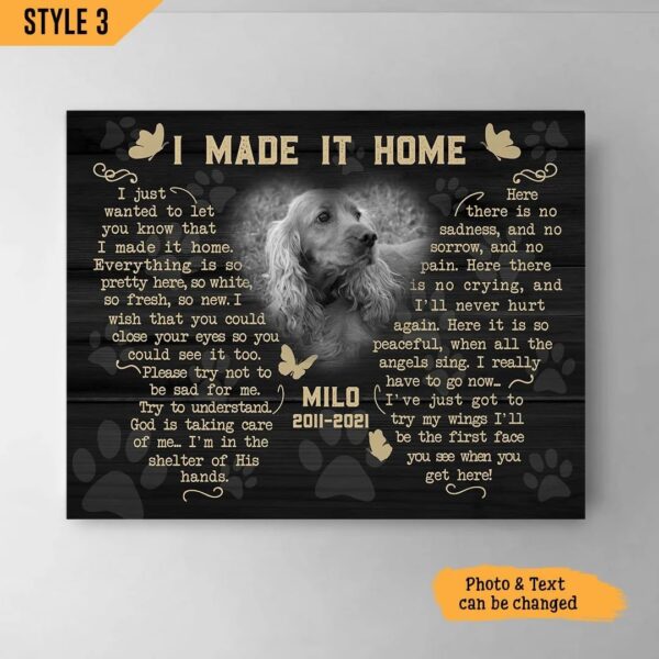 I Made It Home I Just Wanted To Let You Know Dog Personalized Horizontal Canvas – Wall Art Canvas – Gifts for Dog Mom