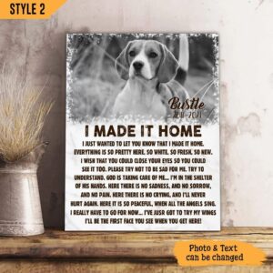 I Made It Home I Just Wanted To Let You Know Dog Vertical Canvas Wall Art Canvas Dog Memorial Gift 1