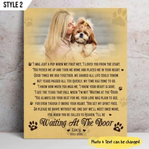 I ll Be Waiting At The Door Dog Poem Art On Canvas Vertical Canvas Poster Framed Print Dog Memorial Gift 1