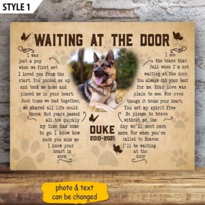 I ll Be Waiting At The Door Dog Poem Matte Canvas Poster Art On Canvas Dog Memorial Gift For Dog Lovers 1