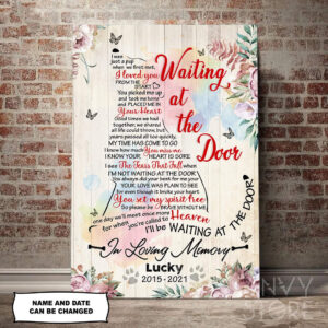 I ll Be Waiting At The Door Dog Poem Printable Canvas Wall Art Canvas Gift For Dog Lovers 1