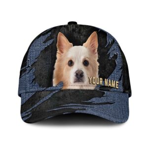 Icelandic Sheepdog Jean Background Custom Name Cap Classic Baseball Cap All Over Print Gift For Dog Lovers 1 crscfn