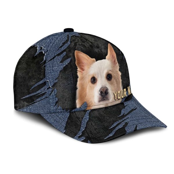 Icelandic Sheepdog Jean Background Custom Name & Photo Dog Cap – Classic Baseball Cap All Over Print – Gift For Dog Lovers