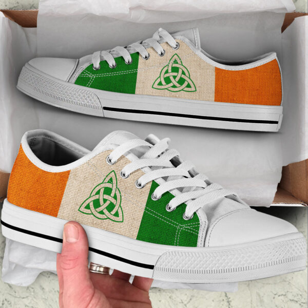 Irish Celtic Protection Ireland Flag Low Top Shoes – Canvas Print Lowtop Casual Shoes Gift For Adults  – St. Patrick’s Day Malalan