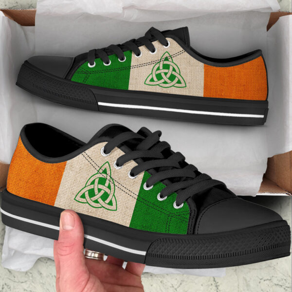 Irish Celtic Protection Ireland Flag Low Top Shoes – Canvas Print Lowtop Casual Shoes Gift For Adults  – St. Patrick’s Day Malalan