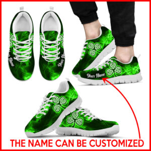 Irish Shamrock Smoke Sneaker Personalized Custom Shoes Comfortable Walking Running Shoes Irish Gift St.Patrick s Day Malalan 1