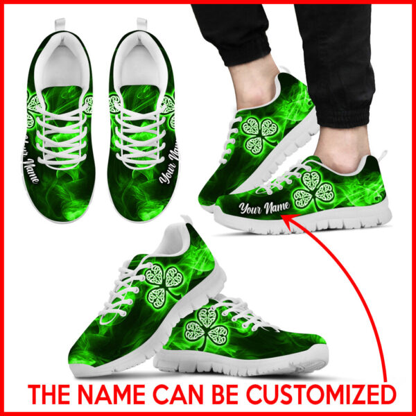 Irish Shamrock Smoke Sneaker – Personalized Custom Shoes – Comfortable Walking Running Shoes Irish Gift St.Patrick’s Day Malalan