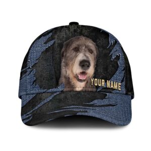 Irish Wolfhound Jean Background Custom Name Cap Classic Baseball Cap All Over Print Gift For Dog Lovers 1 ziut4q