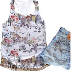 Italian Greyhound Dog Floral City Tank Top Summer Casual Tank Tops For Women Gift For Young Adults 1 ooon1o