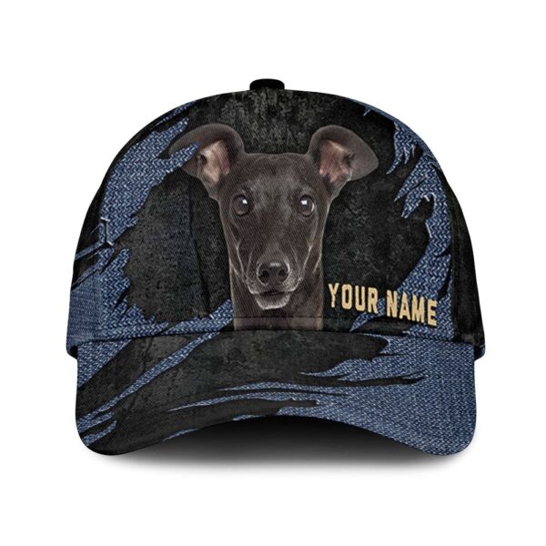 Italian Greyhound Jean Background Custom Name & Photo Dog Cap – Classic Baseball Cap All Over Print – Gift For Dog Lovers