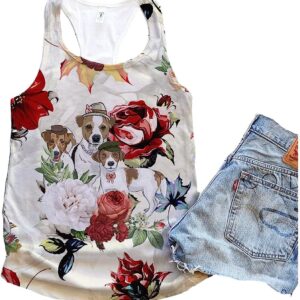 Jack Rusell Dog Flower Autumn 90s Tank Top Summer Casual Tank Tops For Women Gift For Young Adults 1 smsui7