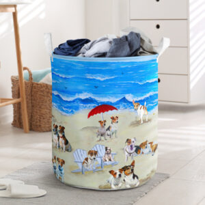 Jack Russell In Beach In Beach Laundry Basket Dog Laundry Basket Christmas Gift For Her Home Decor 1