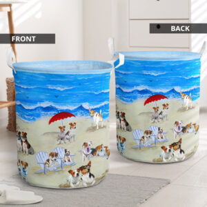 Jack Russell In Beach In Beach Laundry Basket Dog Laundry Basket Christmas Gift For Her Home Decor 2