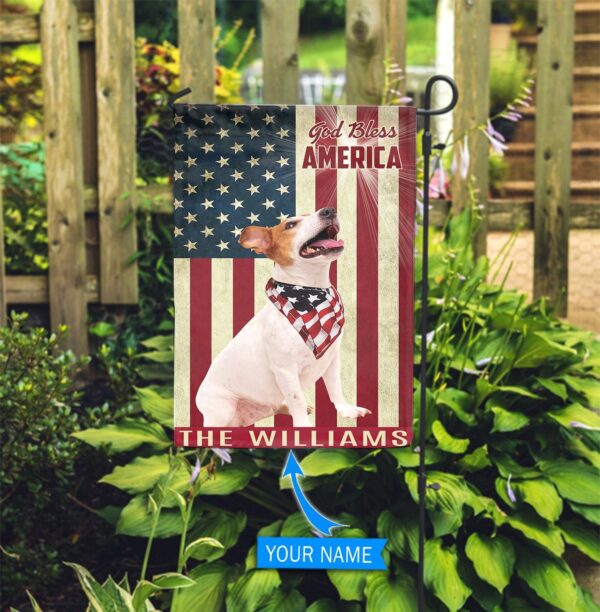 Jack Russell Terrier God Bless America Personalized Flag – Custom Dog Flags – Dog Lovers Gifts for Him or Her