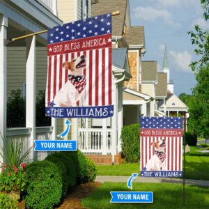 Jack Russell Terrier God Bless America Personalized Flag Personalized Dog Garden Flags Dog Flags Outdoor 1