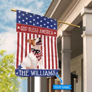 Jack Russell Terrier God Bless America Personalized Flag Personalized Dog Garden Flags Dog Flags Outdoor 2