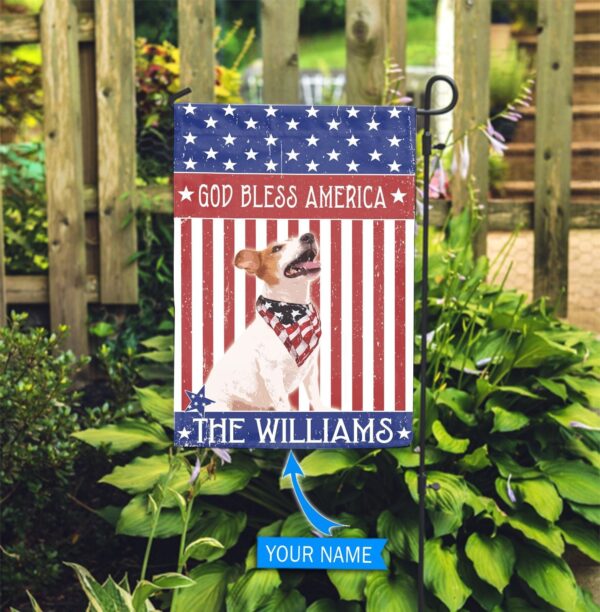 Jack Russell Terrier God Bless America Personalized Flag – Personalized Dog Garden Flags – Dog Flags Outdoor