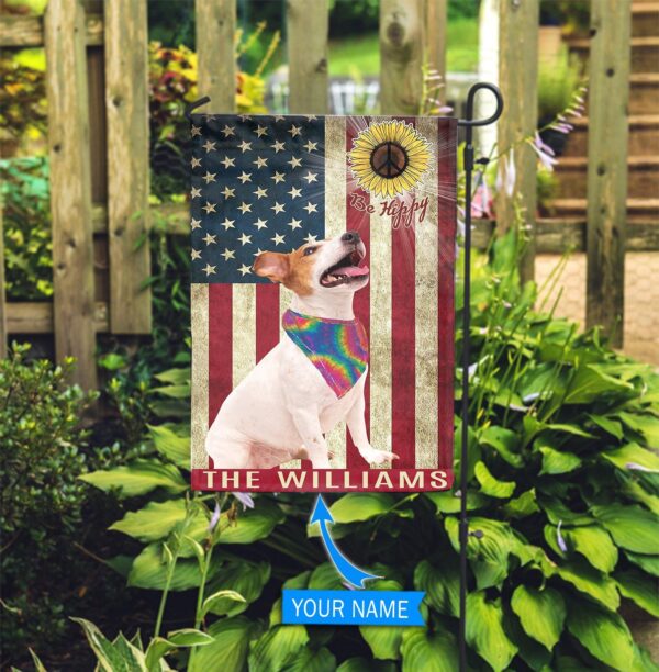 Jack Russell Terrier Hippie Personalized Flag – Custom Dog Flags – Dog Lovers Gifts for Him or Her