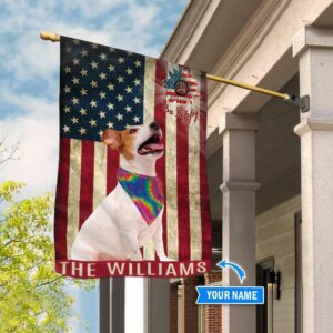 Jack Russell Terrier Hippie Personalized House Flag Custom Dog Flags Dog Lovers Gifts for Him or Her 3