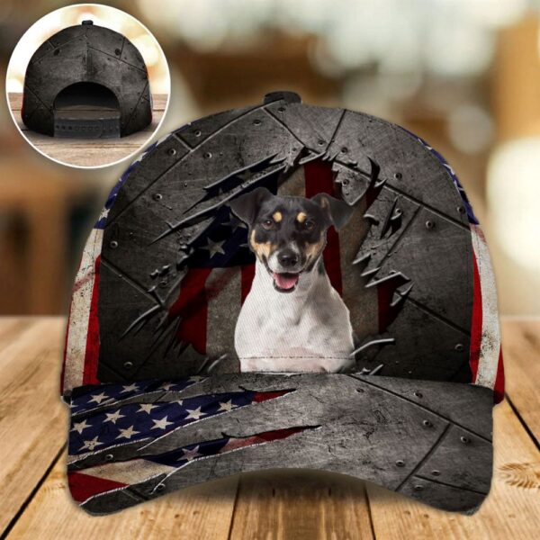 Jack Russell Terrier On The American Flag Cap Custom Photo – Hats For Walking With Pets – Gifts Dog Caps For Friends
