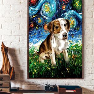 Jack Russell Terrier Poster Matte Canvas Dog Canvas Art Poster To Print Gift For Dog Lovers 3