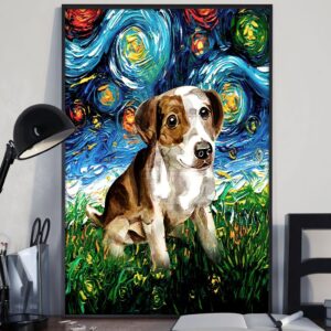 Jack Russell Terrier Poster Matte Canvas Dog Canvas Art Poster To Print Gift For Dog Lovers 4