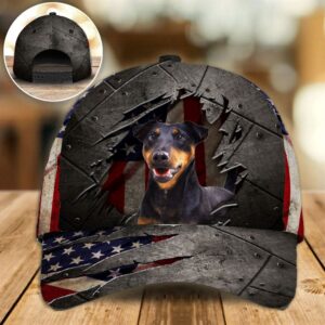 Jagdterrier On The American Flag Cap…