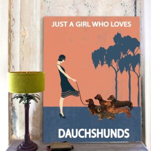 Just A Girl Who Loves Dachshunds Matte Canvas Dog Canvas Wall Art Gift For Dog Lovers 3