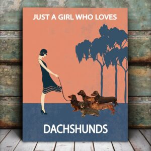 Just A Girl Who Loves Dachshunds Matte Canvas Dog Canvas Wall Art Gift For Dog Lovers 5