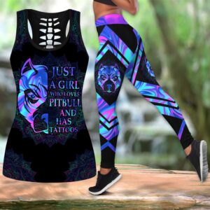 Just A Girl Who Loves Pitbull Hollow Tanktop Legging Set Outfit Casual Workout Sets Dog Lovers Gifts For Him Or Her 1 jc0vjl