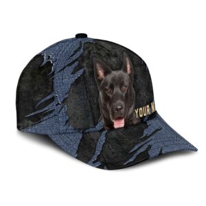 Karelian Bear Dog Jean Background Custom Name Cap Classic Baseball Cap All Over Print Gift For Dog Lovers 2 y8bbz7