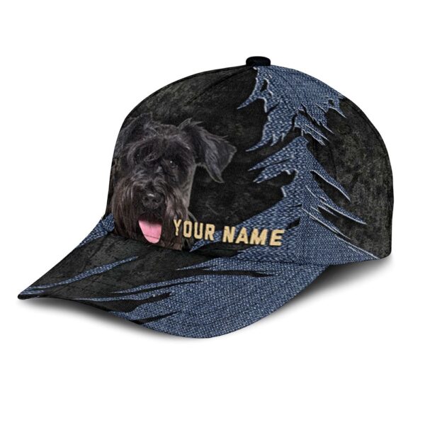 Kerry Blue Terrier Jean Background Custom Name & Photo Dog Cap – Classic Baseball Cap All Over Print – Gift For Dog Lovers