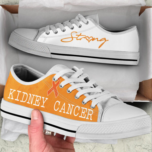 Kidney Cancer Shoes Strong Low Top Shoes – Best Gift For Men And Women – Cancer Awareness Shoes